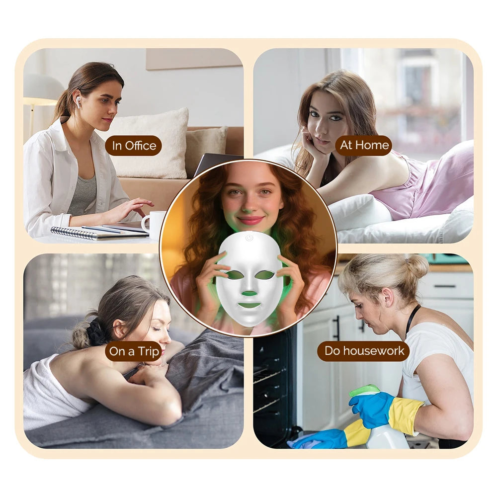 LUMSKIN™ 7-Kleuren LED Gezichtsmasker – Voor Huidverjonging & Acnebehandeling